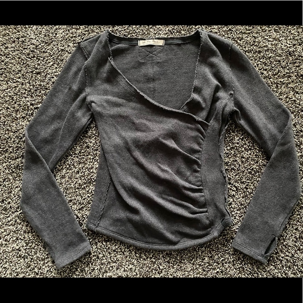We The Free Small gray sweater vneck cozy Free People